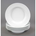 Five small deep plates, KPM Berlin, marks 1993-2000, 1st and 2nd choice, Kurland form, designed