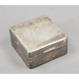 Square tobacco tin, England, 1930, maker's mark Adie Brothers Ltd, Birmingham, sterling silver 925/