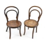 Two children's chairs from around 1900, made by Fischel/Slovakai and Mundus/Poland, bent beech