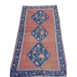 Carpet, Rug, Karabagh. Worn areas, edges and fringes worn, some moth damage, rupture to one of the