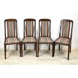 Set of 4 chairs, circa 1920, solid oak, newly upholstered and covered, 105 x 44 x 45 cm - The