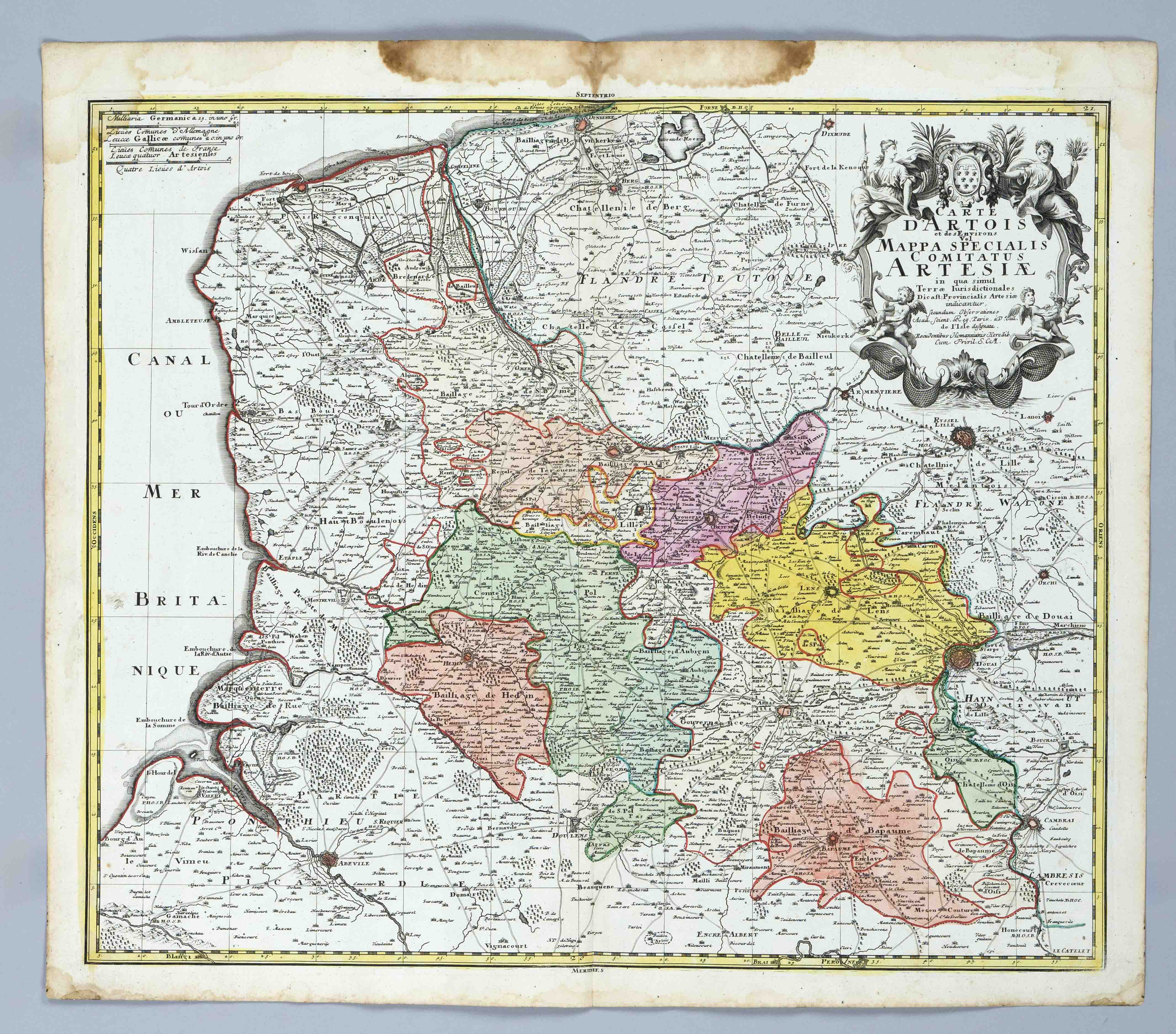 Historical map of north-eastern France, ''Carte d`Artois et des environs vel mappa specialis