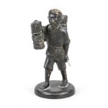 Farmer figurine, Japan, c. 1900, bronze, farmer with sickle and bundles of grain, h 12cm