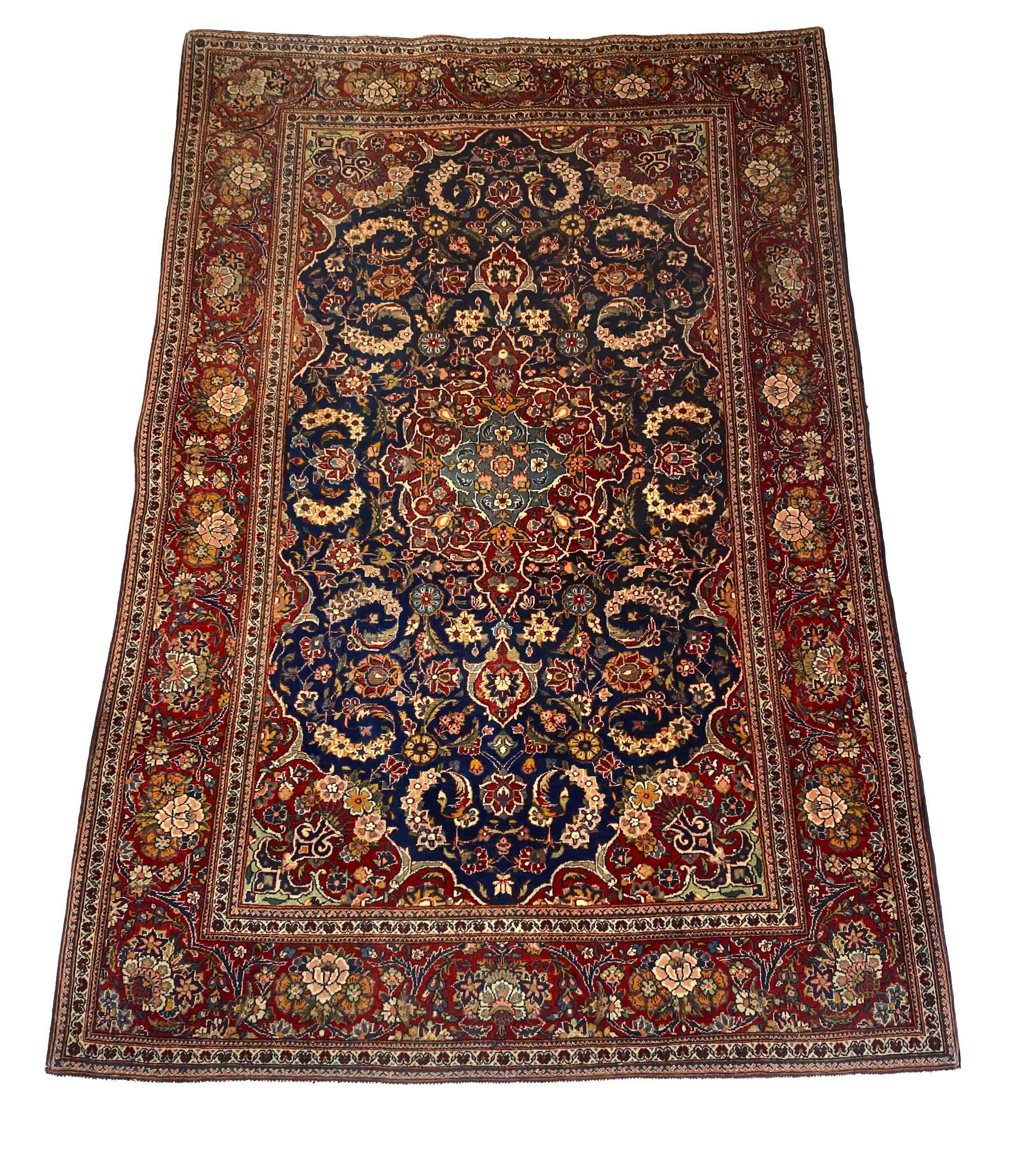 Carpet, Keshan, good condition with minor wear, 204 x 133 cm - The carpet can only be viewed and