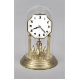 Annual clock, revolving pendulum clock, Art Deco', c. 1920, gilt brass, silvered dial with black