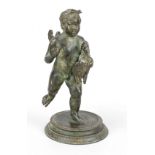 19th century bronze statuette, ''The Goose Thief'', cupid carrying a goose, bronze c. 1880, after