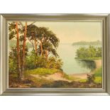 Hans Kaluske (1915-?), Berlin landscape painter, ''Märkische Kiefern an der Havel'', oil on