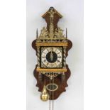 Chair clock, 2nd half 20th century, mahogany, with gilded attachments and atlas carrying the