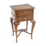 Handicraft/sideboard cabinet, 19th century, oak, body on curved frame with drawer, drawer fronts and