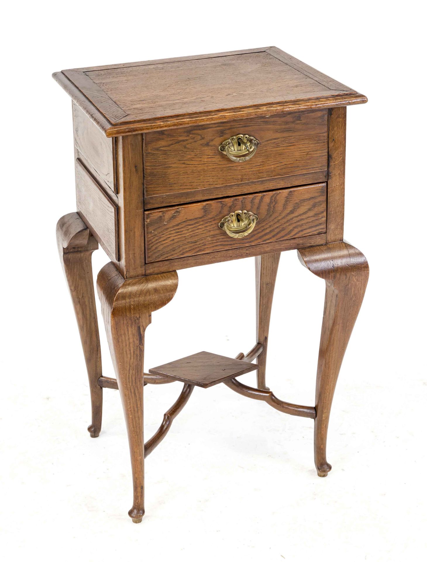 Handicraft/sideboard cabinet, 19th century, oak, body on curved frame with drawer, drawer fronts and