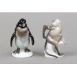 Two animal figures, Rosenthal, Selb, marks 1921-56, standing penguin, designed by Karl