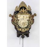 Chair clock, polychrome painted cast white, 2nd half 19th century, dial with black Roman numerals,