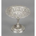 Small round centerpiece, 20th century, silver 800/000, round stand, baluster shaft, curved top bowl,