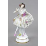 Ballerina in a dancing pose, Aelteste Volkstedt porcelain factory, Thuringia, mark 1934-49, on a