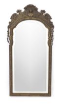 Wall mirror, 19th century, finely stuccoed wooden frame, 117 x 58 cm