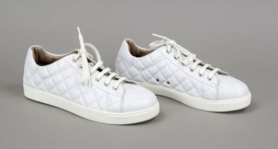Gianvito Rossi, leather sneaker, white quilted leather in diamond design and other materials,