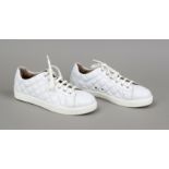 Gianvito Rossi, leather sneaker, white quilted leather in diamond design and other materials,