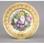 Dessert plate, KPM Berlin, c. 1800, 2nd choice, painter's mark 1823-1832, antique smooth form,