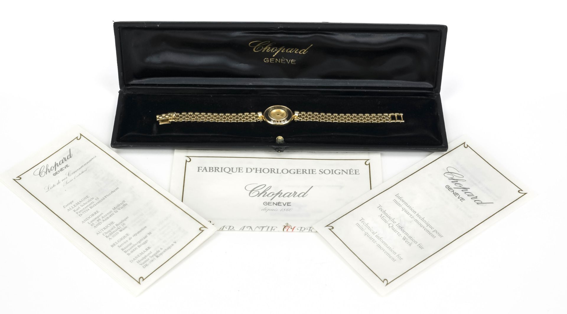 Chopard Happy Diamonds, ladies quartz watch, 750/000 GG, Ref. 5225 from 1990, polished gold case and - Image 3 of 4