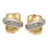 Zappe brilliant-cut diamond ear clips GG/WG 750/000, each with 7 brilliant-cut diamonds, total 0.
