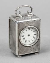small table clock silver hallmarked for sterling silver 925 England 2nd half 19th century, case with