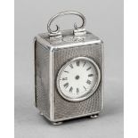 small table clock silver hallmarked for sterling silver 925 England 2nd half 19th century, case with