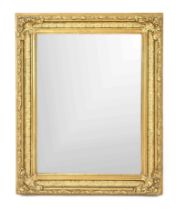 Wall mirror, stuccoed and gilded wooden frame, 100 x 78 cm