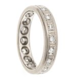 Eternity ring WG 585/000 with 18 octagonal diamonds, total 0.18 ct W/SI, RG 55, 4.1 g