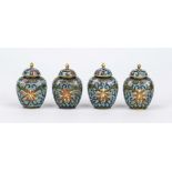 Set of 4 cloisonné snuffbottles, China, 19th century (Qing). In the shape of shouldered lidded vases