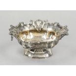 An oval bowl, hallmarked Austria, 18th century, MZ, silver 13 solder (812.5/000), octagonal domed