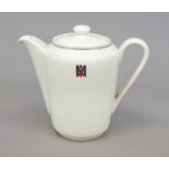 Large coffee pot, Allach, mark for Allch in Neurohla, Bohemia 1939-1945, white, black rim and