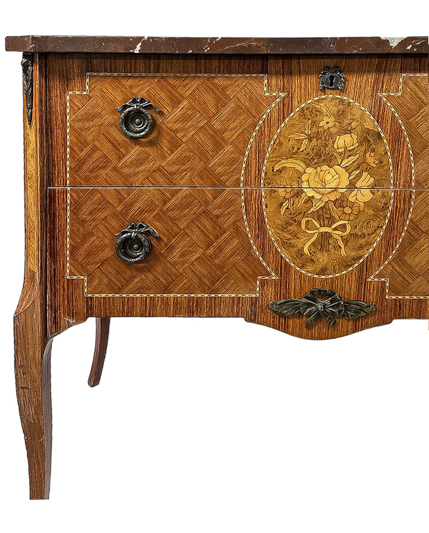 Chest of drawers with two drawers in Louis XVI style, 20th century, rosewood veneer, quality - Image 2 of 3