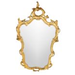 Wall mirror in rococo style, 20th century, gilded wooden frame, 115 x 74 cm