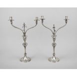 A pair of candlesticks, Austria, 1803, maker's mark L.M., silver 13 solder (812.5/000), round, domed