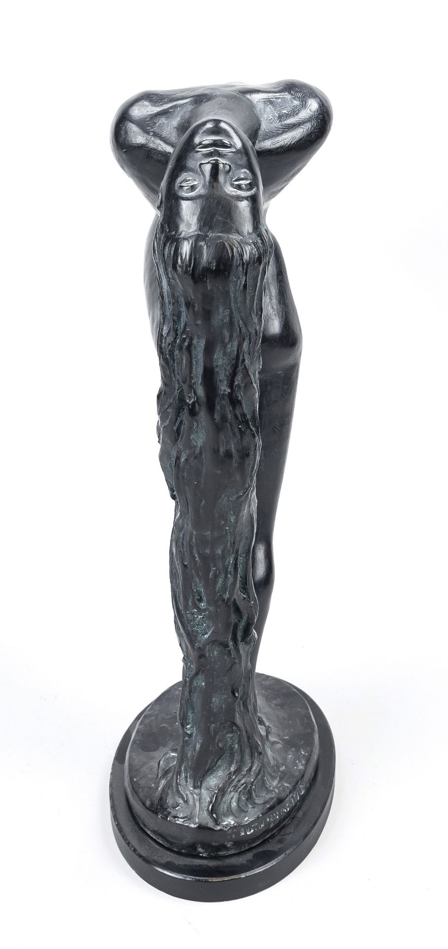 Klara Sever (*1935), female nude with long hair, black painted clay (?), inscribed ''Austin - Image 2 of 2