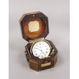 Baume Mercier Geneve, octagonal ship's chronometer, late 20th century, polished mahogany lacquered