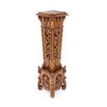 Palm pedestal, 20th century, walnut, richly florally carved, 104 x 31 x 31 cm