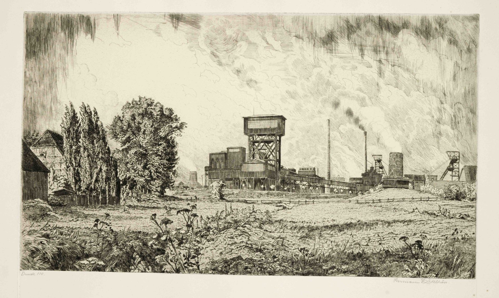 Hermann Kätelhön (1884-1940), bundle of 10 etchings and lithographs on the subject of industry and - Image 2 of 3