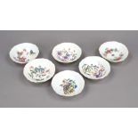 Six compote bowls, Meissen, 2nd half 20th century, new cut-out shape, polychrome Kakiemon