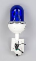 Police lamp blue light, mid-20th century, metal and plastic, wall bracket and body made of painted