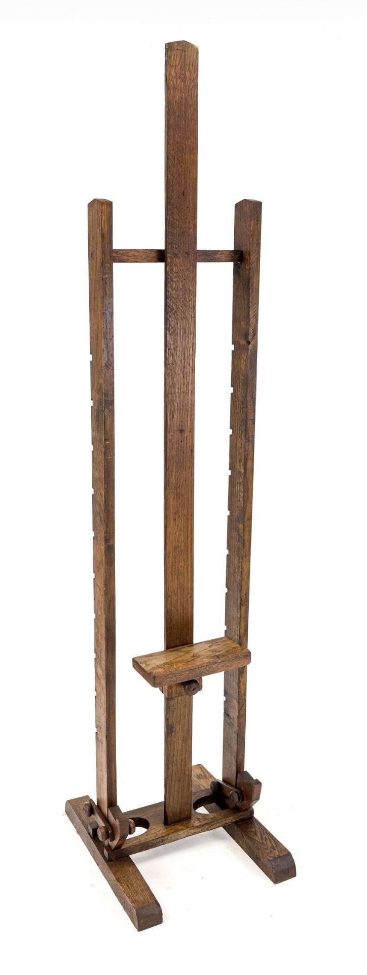 Easel around 1900, oak, 186 x 40 cm