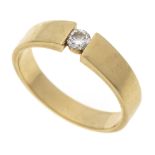 Brilliant ring GG 585/000 in tension ring look with one brilliant-cut diamond 0.18 ct l.tintedW/VS-