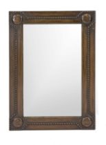 Wall mirror around 1900, oak, faceted mirror, 88 x 60 cm