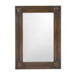 Wall mirror around 1900, oak, faceted mirror, 88 x 60 cm