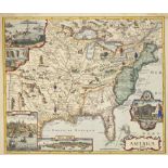 Curious map of America in the style of the 17th century, ''America 1690'', probably lithograph on