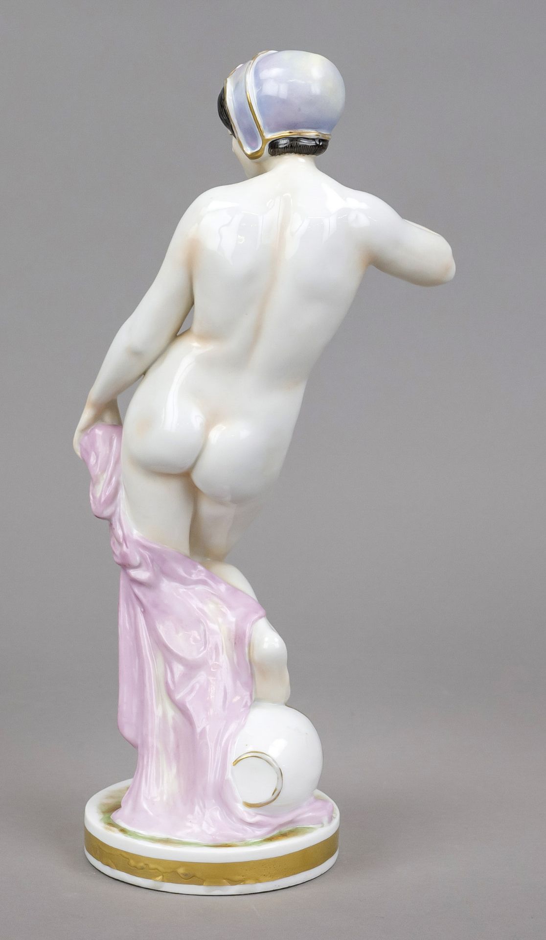 Art Deco figurine 'Quellnymphe', Aelteste Volkstedter Porzellanfabrik, mark 1934-36, standing female - Image 2 of 2