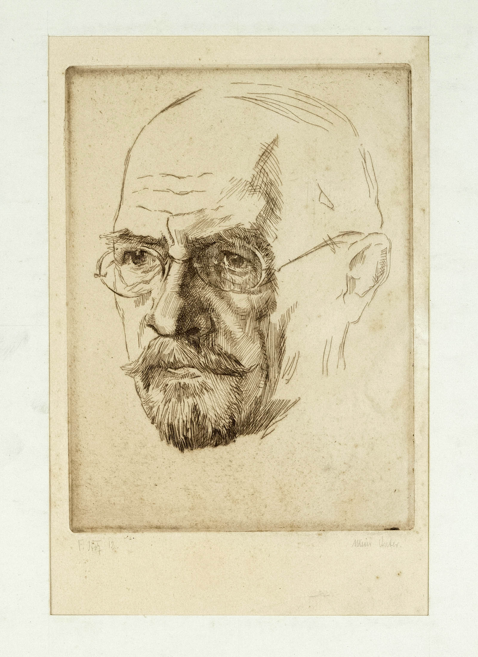 Fritz Stotz (1884-1920), Dresden artist, studied there under Carl Bantzer. ''Mein Vater'', etching