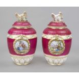 Pair of lidded vases, KPM Berlin, marks 1830s, 1st choice, designed by Friedrich Elias Meyer (1723 -