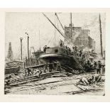 Mixed lot of 10 etchings by various artists, 1st half of the 20th century, with motifs from