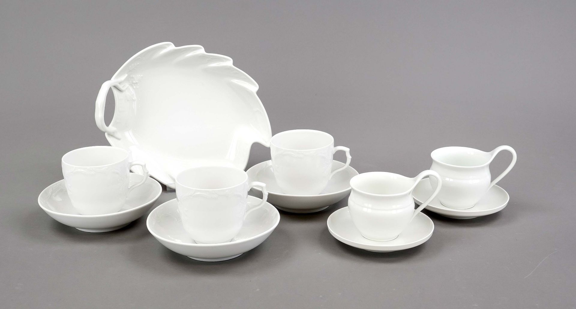 Mixed lot, 11-piece, KPM Berlin, white, 2 Campanertases, 1830s, h. 7.5 cm, 3 cups with saucer,